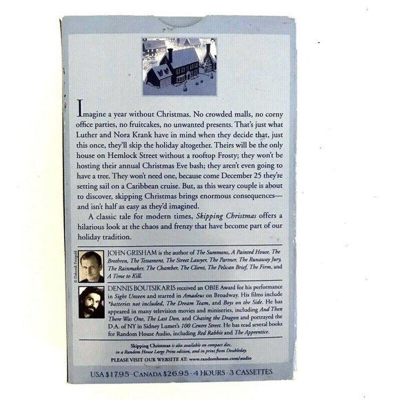 NY Times Best Seller Author John Grisham Skipping Christmas Audio Cassettes 2001 - Picture 3 of 5